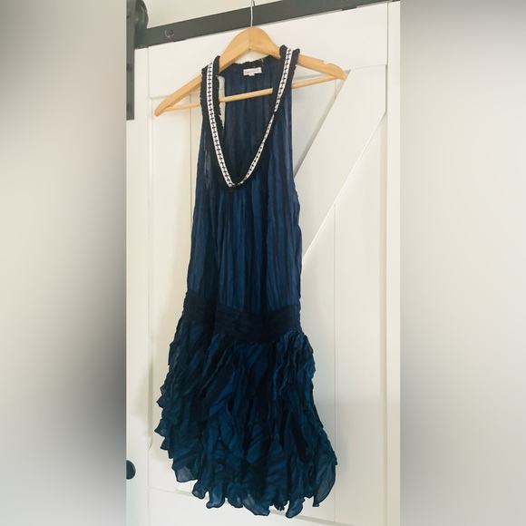 Poupette St. Barth Beline Blue Printed Mini Dress - Picture 3 of 7